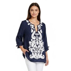Lilly Pulitzer Beaded Linen Top